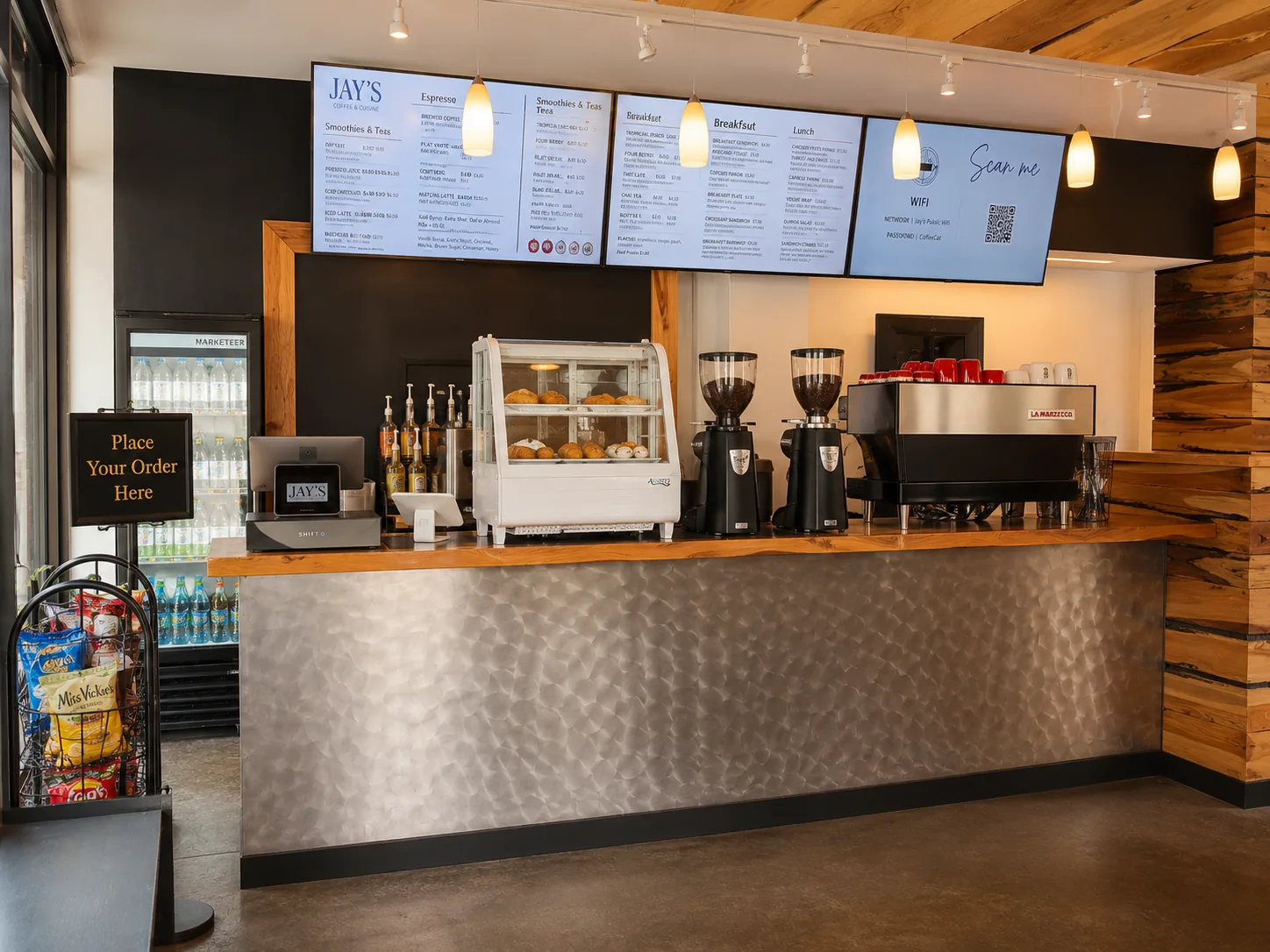 Jay’s Downtown coffee counter